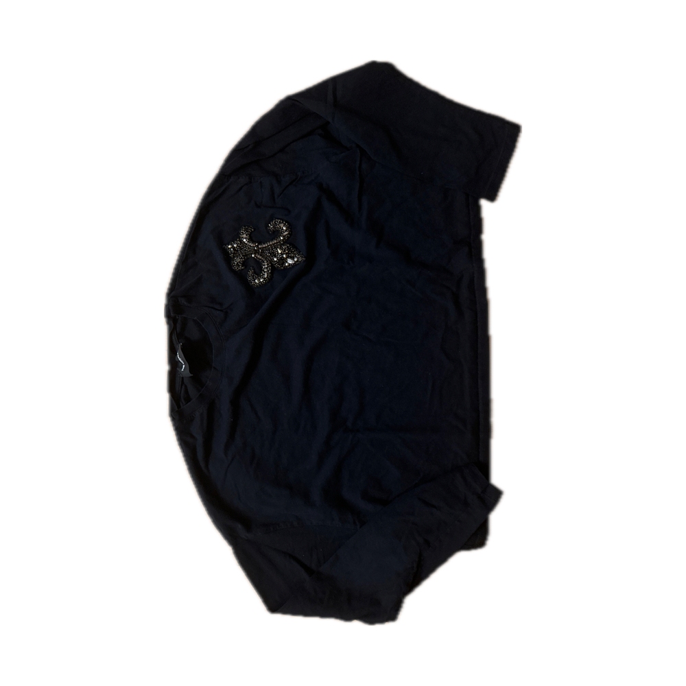 The Kooples Black Sequin Detail Long Sleeve Top